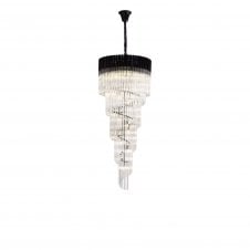 ECHELONS Pendant Round 5 Tier 23 Light | Matt Black/Clear Glass | Handcrafted