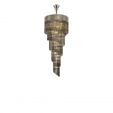 ECHELONS Pendant Round 5 Tier 23 Light | Polished Nickel and Smoke Sculpted Glass | Handcrafted