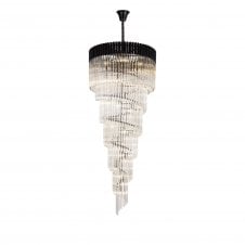 ECHELONS Pendant Round 7 Tier 31 Light | Matt Black/Clear Glass | Handcrafted