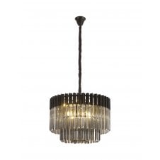 matt black and smoked glass ceiling pendant