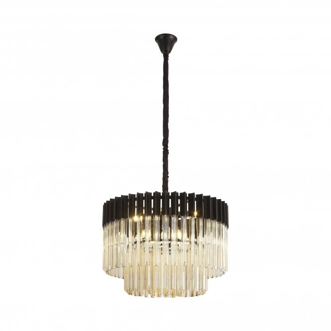 ECHELONS Pendant Round 8 | Matt Black Cognac Glass | Handcrafted