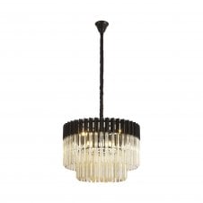 ECHELONS Pendant Round 8 | Matt Black Cognac Glass | Handcrafted