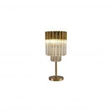 ECHELONS Table Lamp 3 Light | Brass and Cognac Sculpted Glass | Handcrafted