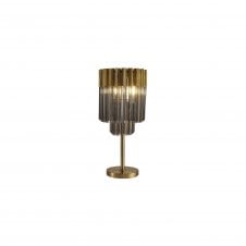 ECHELONS Table Lamp 3 Light E14 | Brass and Smoke Sculpted Glass | Handcrafted