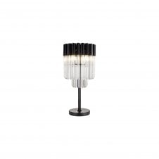 ECHELONS Table Lamp 3 Light E14 | Matt Black and Clear Sculpted Glass