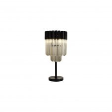 ECHELONS Table Lamp 3 Light | Matt Black and Cognac Sculpted Glass | Handcrafted