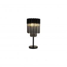 ECHELONS Table Lamp 3 Light | Matt Black and Smoke Sculpted Glass | Handcrafted