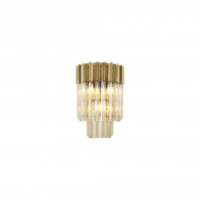 ECHELONS Wall 3 Light | Brass and Cognac Sculpted Glass | Handcrafted