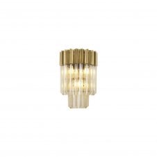 ECHELONS Wall 3 Light | Brass and Cognac Sculpted Glass | Handcrafted