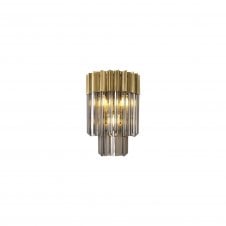 ECHELONS Wall 3 Light | Brass and Smoke Sculpted Glass | Handcrafted