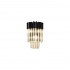 ECHELONS Wall 3 Light | Matt Black and Cognac Sculpted Glass | Handcrafted