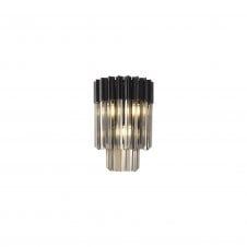 ECHELONS Wall 3 Light | Matt Black and Smoke Sculpted Glass | Handcrafted