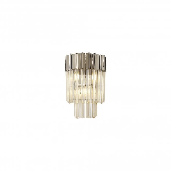 ECHELONS Wall 3 Light | Polished Nickel and Cognac Sculpted Glass | Handcrafted