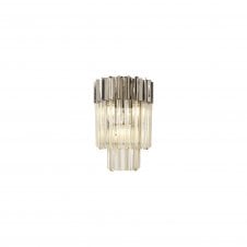 ECHELONS Wall 3 Light | Polished Nickel and Cognac Sculpted Glass | Handcrafted