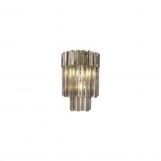 ECHELONS Wall 3 Light | Polished Nickel and Smoke Sculpted Glass | Handcrafted