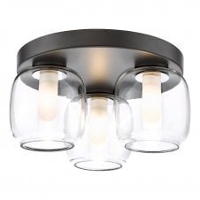 matt black semi flush bathroom ceiling light