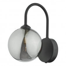Smoked glass wall light