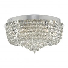 EITAN 9 Light Beaded Flush Clear and Polished Chrome