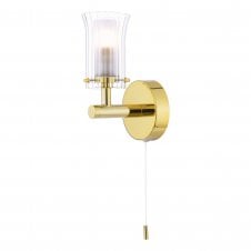 ELBA Bathroom Wall Light finished Polished Gold & Glass | IP44