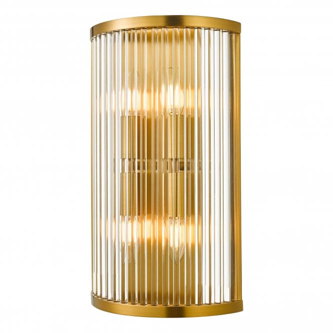 ELEANOR 4 Light Wall Light in Natural Brass Glass