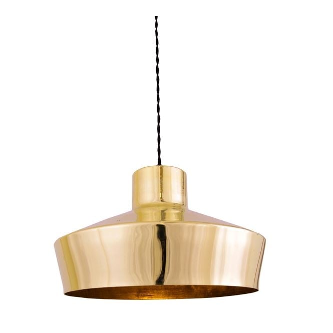 ELEGANCE industrial single pendant in polished brass finish