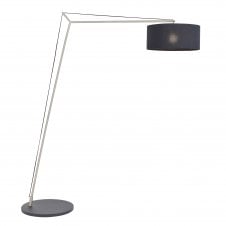 ELONGATE Arched Floor Lamp in Matt Nickel with Black Shade