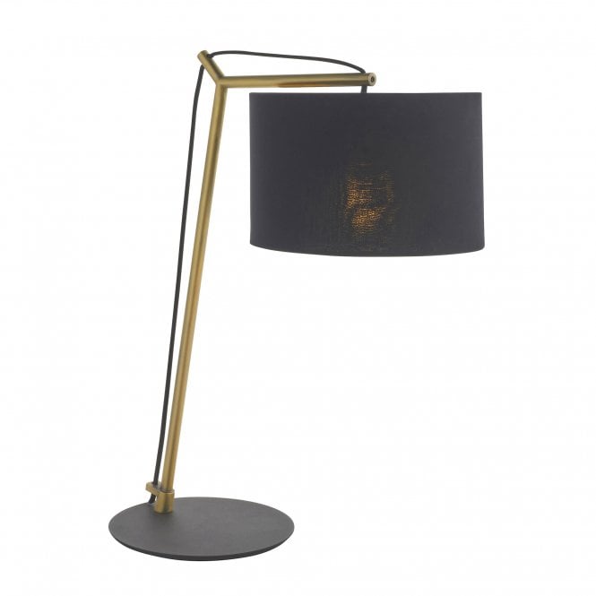 ELONGATE Table Lamp in Matt Brass with Black Shade