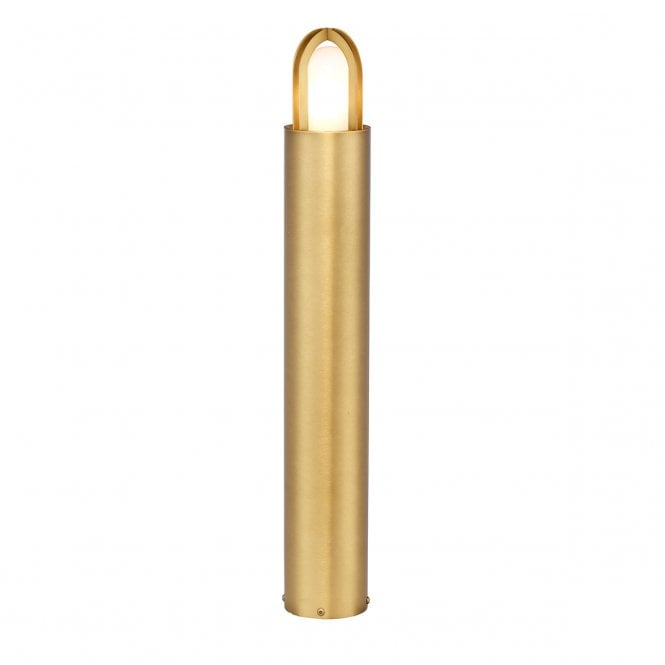  Elstead PAIGNTON Bollard In Brass With A Frosted Glass Top