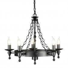 WARWICK 5 light Medieval wrought iron chandelier