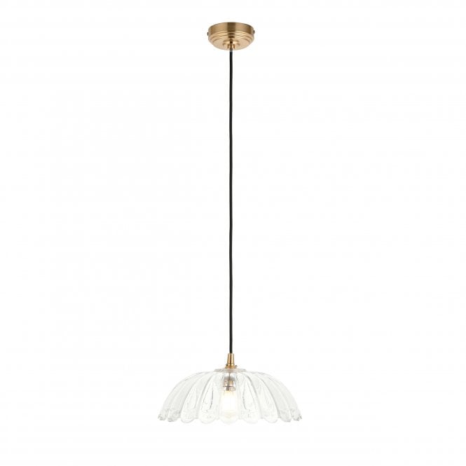 Eltham Brass & Black Suspension with Carnation Glass Shade