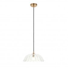 brushed aged brass pendant with glass shade