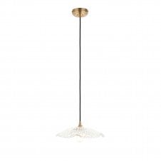 brushed aged brass ceiling pendant with glass shade