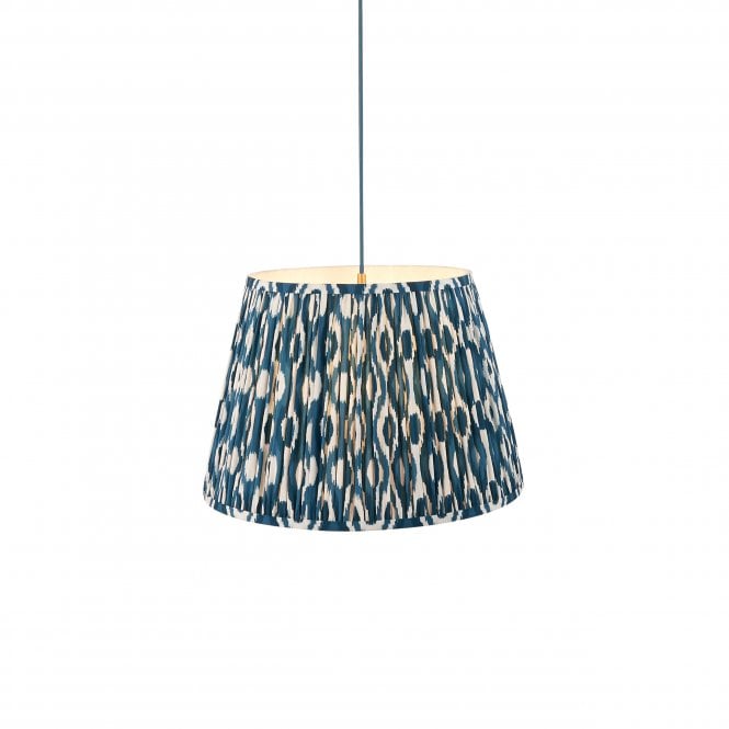 Eltham Brass & Blue Suspension with Marlin Blue Ikat Shade