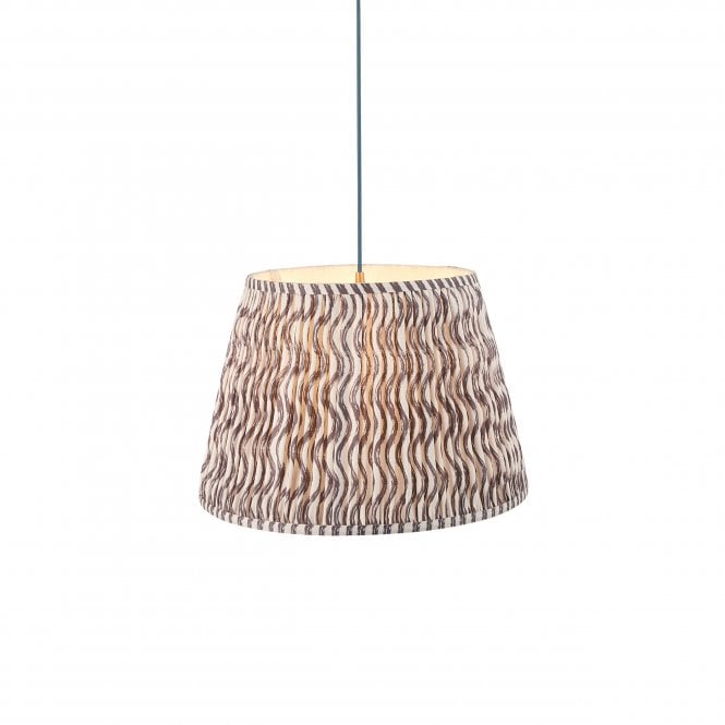 Eltham Brass & Blue Suspension with Pearl Grey Ripple Shade