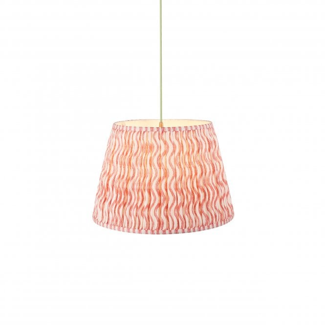 Eltham Brass & Green Suspension with Coral Pink Ripple Shade