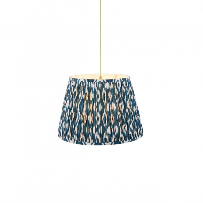 Eltham Brass & Green Suspension with Marlin Blue Ikat Shade