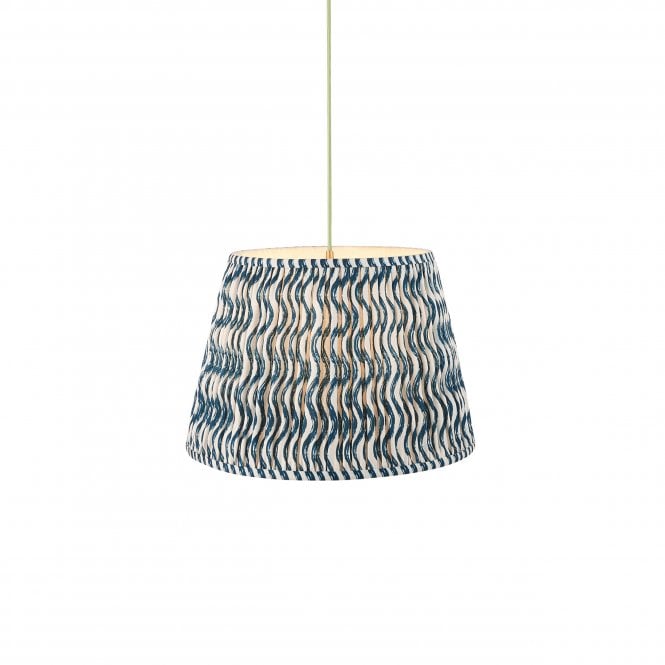 Eltham Brass & Green Suspension with Marlin Blue Ripple Shade