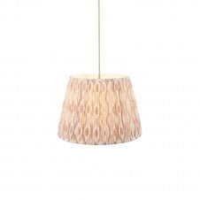 brass & green suspension with neutral ikat pattern shade