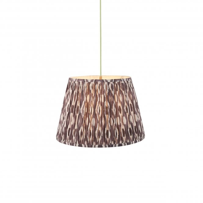 Eltham Brass & Green Suspension with Pearl Grey Ikat Shade