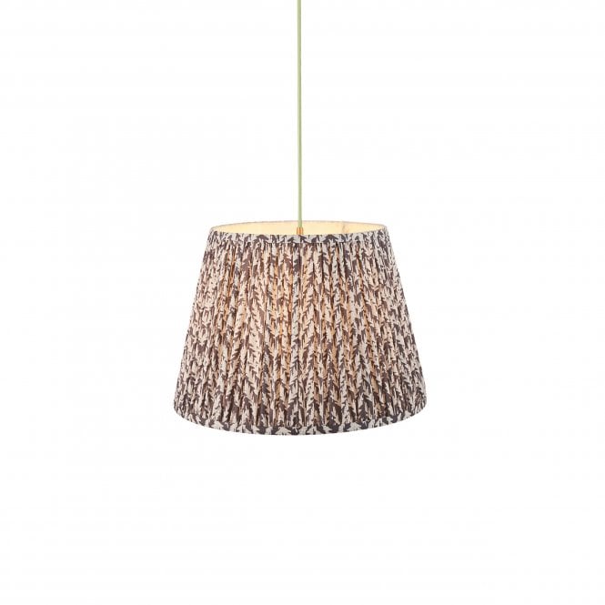 Eltham Brass & Green Suspension with Pearl Grey Leaf Shade