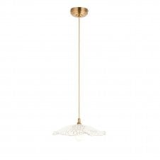 brushed brass ceiling pendant with glass shade