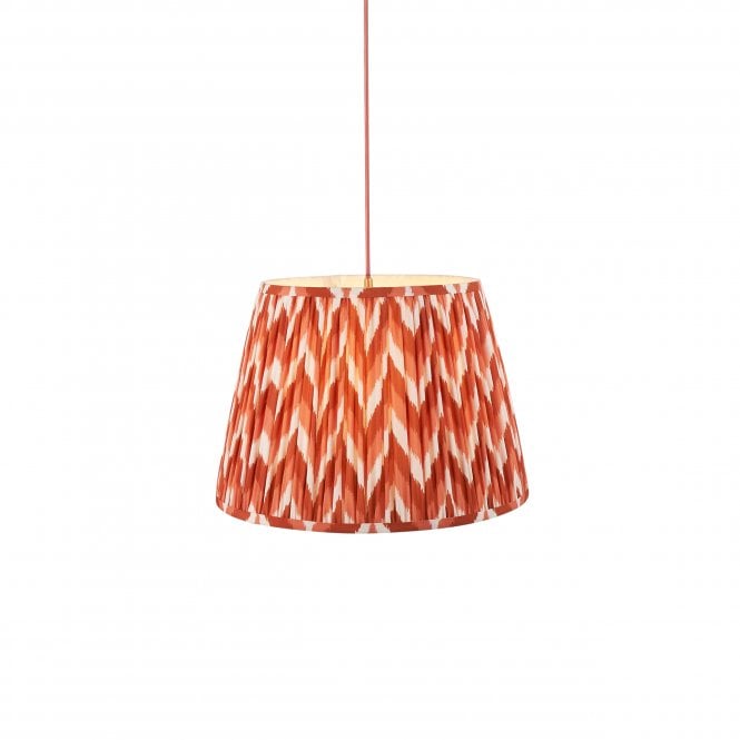 Eltham Brass & Red Suspension with Apricot Zigzag Shade