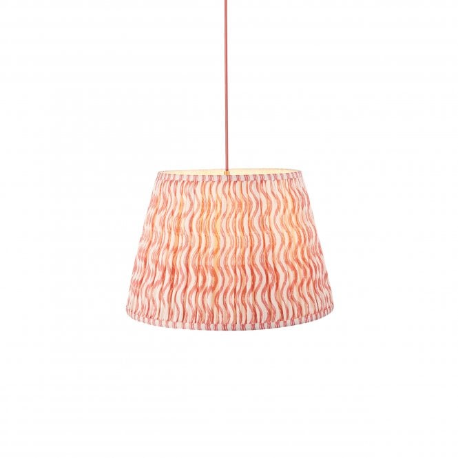 Eltham Brass & Red Suspension with Coral Pink Ripple Shade
