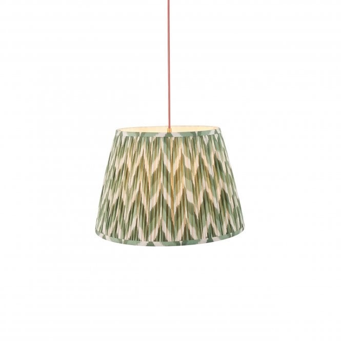 Eltham Brass & Red Suspension with Cotswold Green Zigzag Shade