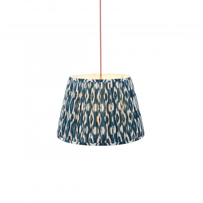 Eltham Brass & Red Suspension with Marlin Blue Ikat Shade
