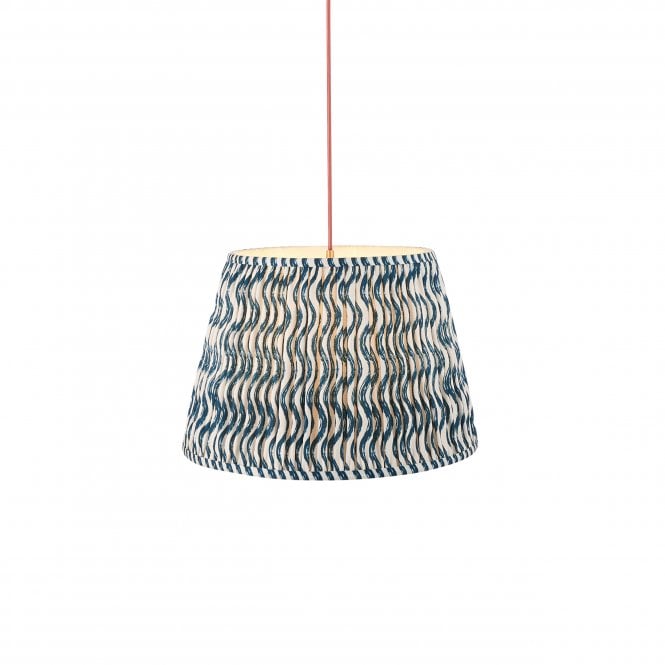 Eltham Brass & Red Suspension with Marlin Blue Ripple Shade