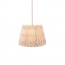 brass & red suspension with neutral ikat pattern shade