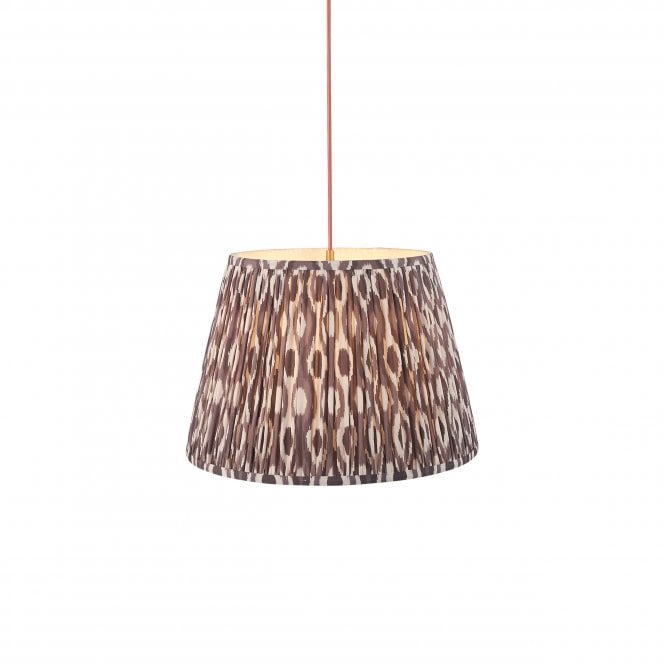 Eltham Brass & Red Suspension with Pearl Grey Ikat Shade