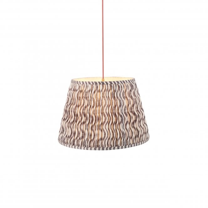 Eltham Brass & Red Suspension with Pearl Grey Ripple Shade
