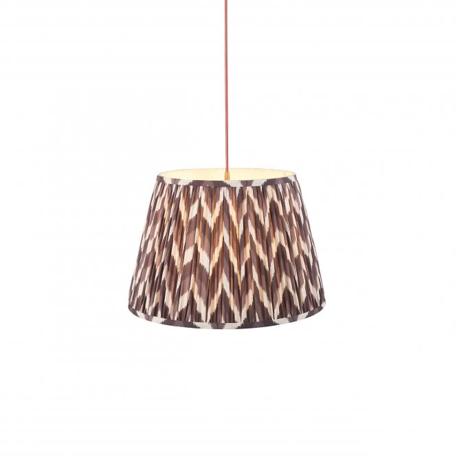 Eltham Brass & Red Suspension with Pearl Grey Zigzag Shade